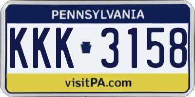 PA license plate KKK3158