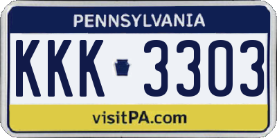 PA license plate KKK3303