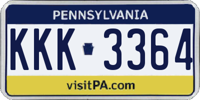 PA license plate KKK3364