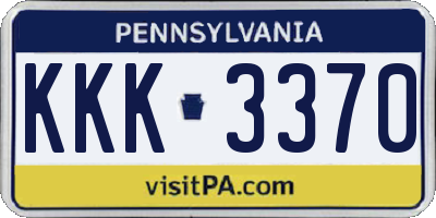 PA license plate KKK3370