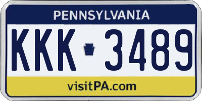 PA license plate KKK3489