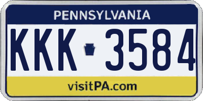 PA license plate KKK3584