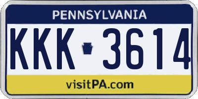 PA license plate KKK3614