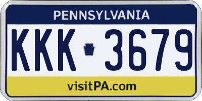 PA license plate KKK3679