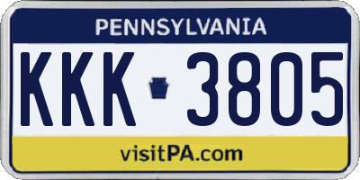 PA license plate KKK3805