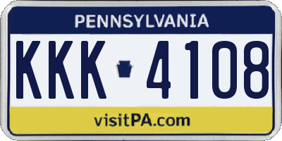 PA license plate KKK4108