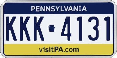 PA license plate KKK4131