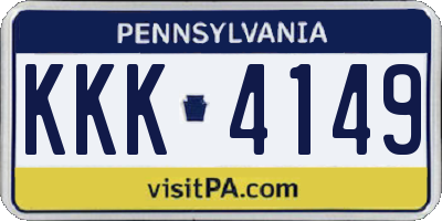 PA license plate KKK4149