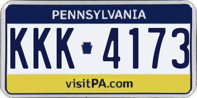 PA license plate KKK4173