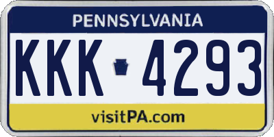 PA license plate KKK4293