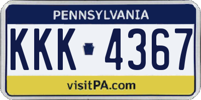 PA license plate KKK4367