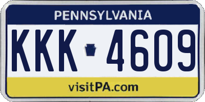 PA license plate KKK4609