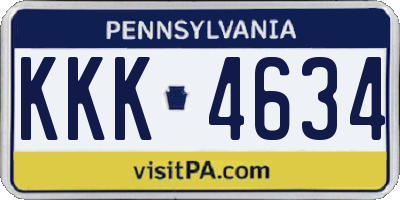 PA license plate KKK4634