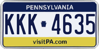 PA license plate KKK4635