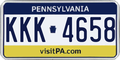PA license plate KKK4658