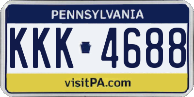 PA license plate KKK4688
