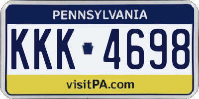 PA license plate KKK4698