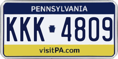 PA license plate KKK4809