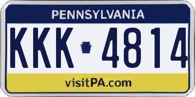 PA license plate KKK4814