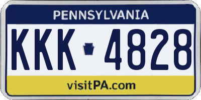 PA license plate KKK4828