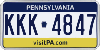 PA license plate KKK4847