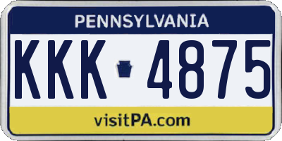 PA license plate KKK4875