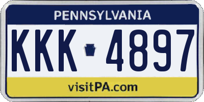 PA license plate KKK4897