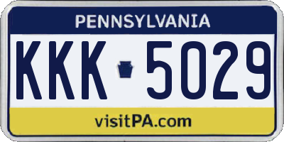 PA license plate KKK5029