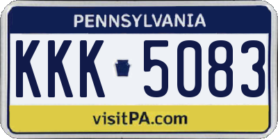 PA license plate KKK5083
