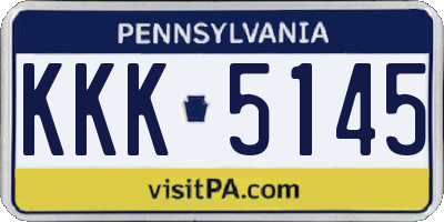 PA license plate KKK5145
