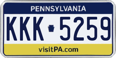 PA license plate KKK5259