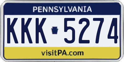 PA license plate KKK5274