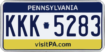 PA license plate KKK5283
