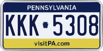 PA license plate KKK5308