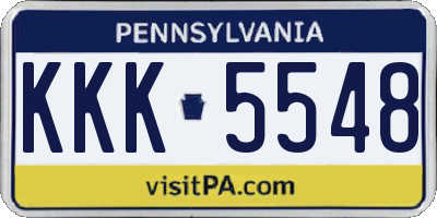 PA license plate KKK5548