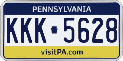PA license plate KKK5628