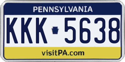 PA license plate KKK5638