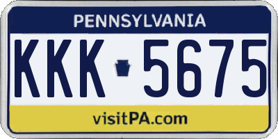 PA license plate KKK5675