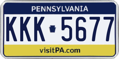 PA license plate KKK5677