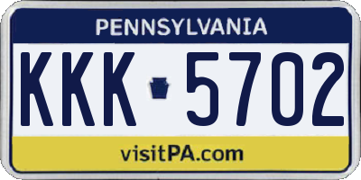PA license plate KKK5702