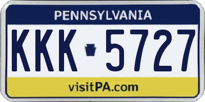 PA license plate KKK5727