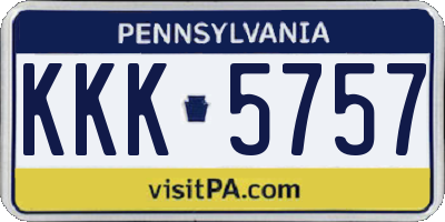 PA license plate KKK5757
