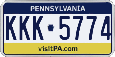 PA license plate KKK5774