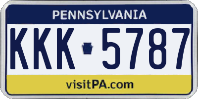 PA license plate KKK5787