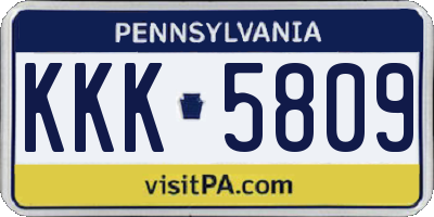 PA license plate KKK5809