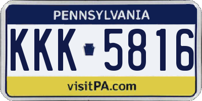 PA license plate KKK5816