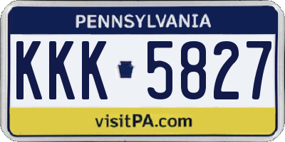 PA license plate KKK5827