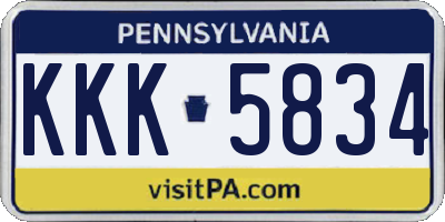 PA license plate KKK5834