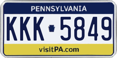 PA license plate KKK5849