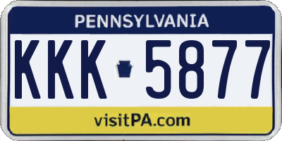 PA license plate KKK5877